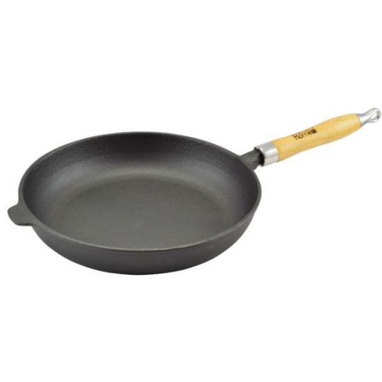 Öntöttvas serpenyő fa nyéllel, 30 cm, Perfect Home