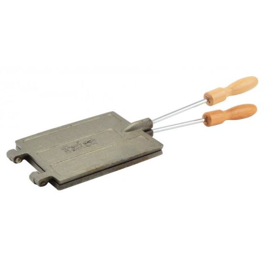 Wafe / sós kenyérpirító, öntöttvas nyéllel, 16,3x13 cm, Perfect Home