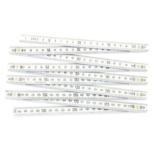 Fehér műanyag asztalosmérő, 2 m, Strend Pro