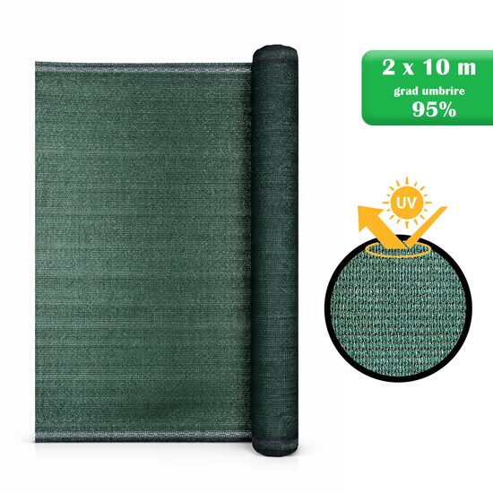 Árnyékoló háló - 95% fok 230g/m2 2x10m