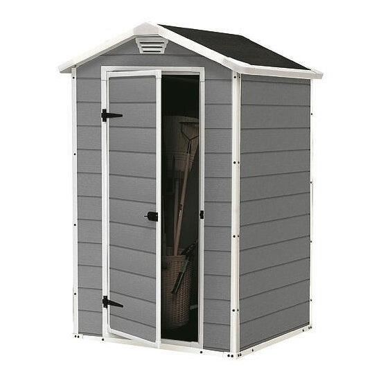 Keter Manor Műanyag Kerti/Szerszámos Ház/Tároló, 4x3, Szürke/Fehér