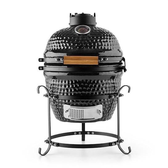 STREND PRO KAMADO EGG 13 Kerti grill, kerámia, fekete, 35x40,5x55 cm