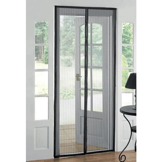 Ajtóháló szúnyogok, legyek és egyéb rovarok ellen, mágnessel, fekete, 220x120 cm