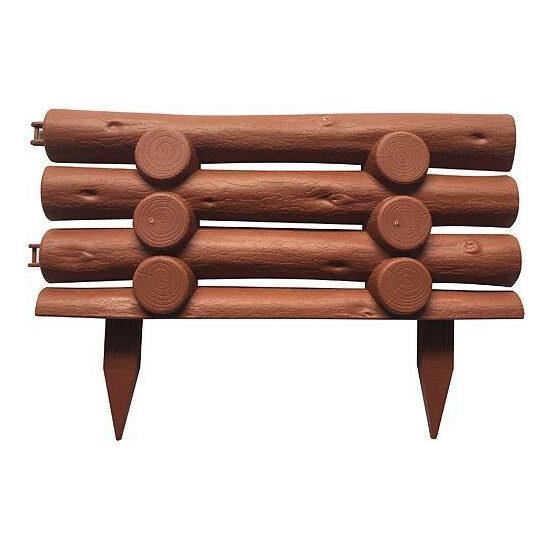 Díszkerti kerítés, műanyag panel, barna, 44x31 cm