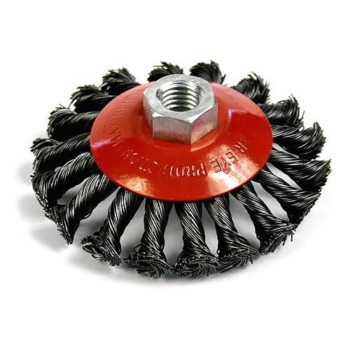 Drótkefe, kör alakú, szálas, M14, 100 mm, Strend Pro