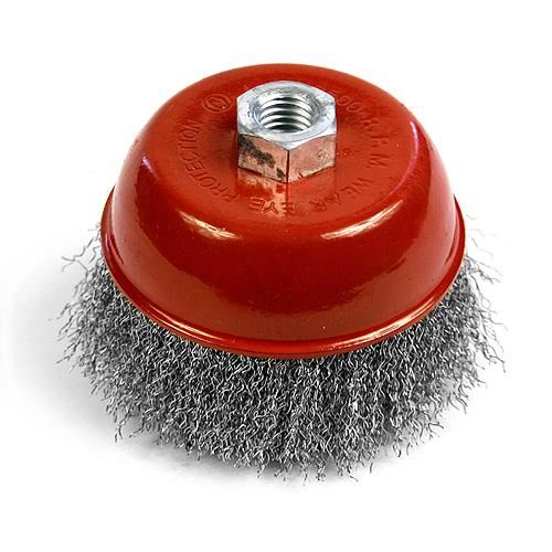Acél drótkefe, csésze típusú, M14, 100 mm, Strend Pro