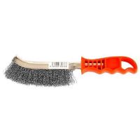 Strend Pro Félhold Drótkefe, Acél, PVC Fogantyú, 250 mm