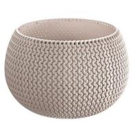 Dekoratív virágcserép, kerek, barna, 29x19,5 cm, Splofy Bowl