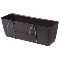 Dekoratív virágtartó, rattan utánzat, barna, 12 L, 49,2x17,2x17,4 cm, Strend Pro
