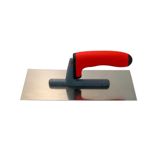 Glettvas acél simító, puha fogantyú, 13x27 cm