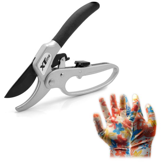 Metszőolló 200 mm, racsnis metszőolló , japán SK5 acél penge, kesztyű ajándék