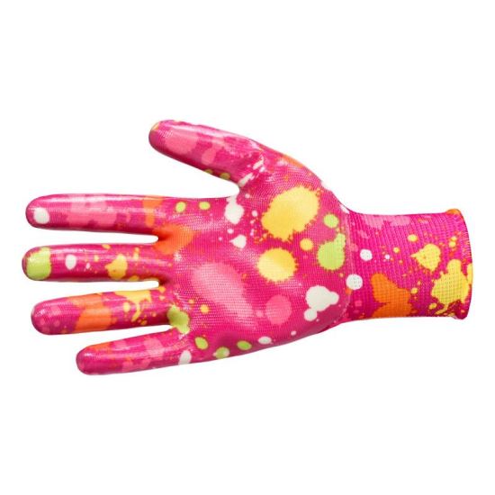 BEOROL Nitril és poliészter kerti kesztyű, rózsaszín modell