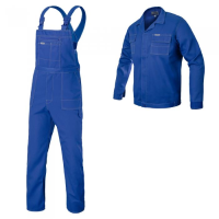 Munkanadrág melles, overall, blúzzal, kék, Comfort modell, 176 cm, M méret