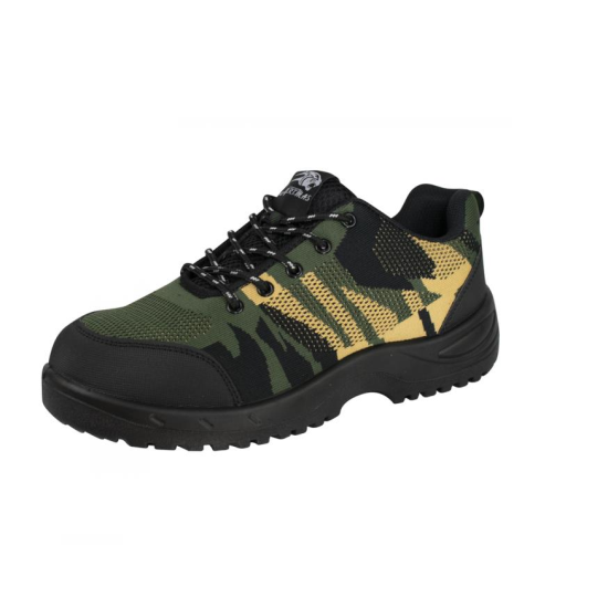 Munkacipő, SB, SRC, fém orrvédő, terepszínű, 42-es méret