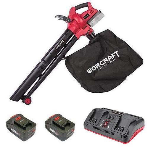 Worcraft lombszívó, 4 Ah Li, 20V, gyűjtőtáska, 2 elem, töltő