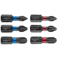 Szett hegyek, bitek, ütve, 6 db, PH1, PH2, PH3, PZ1, PZ2, PZ3, 25 mm, Graphite