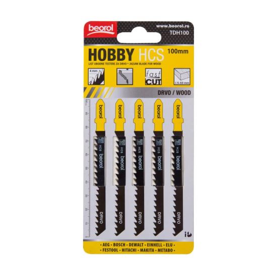 Ingafűrészlap / penge, 100 mm, T-tartó, 5 darabos készlet, Beorol