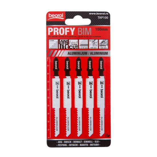 Ingafűrészlap / penge, 100 mm, alumínium, professzionális, T-tartó, 5 darabos készlet, Beorol