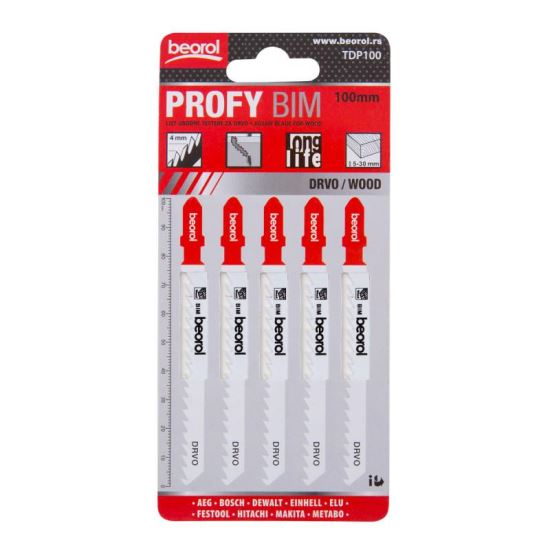 Inga fűrészlap / penge, 100 mm, professzionális, T-tartó, 5 darabos készlet, Beorol