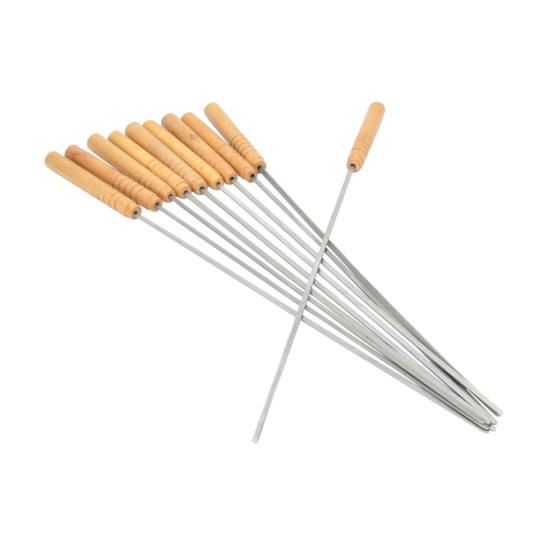 Perfect Home Nyárs készlet, 10 db, Fa fogantyú, Krómozott acél, 41 cm