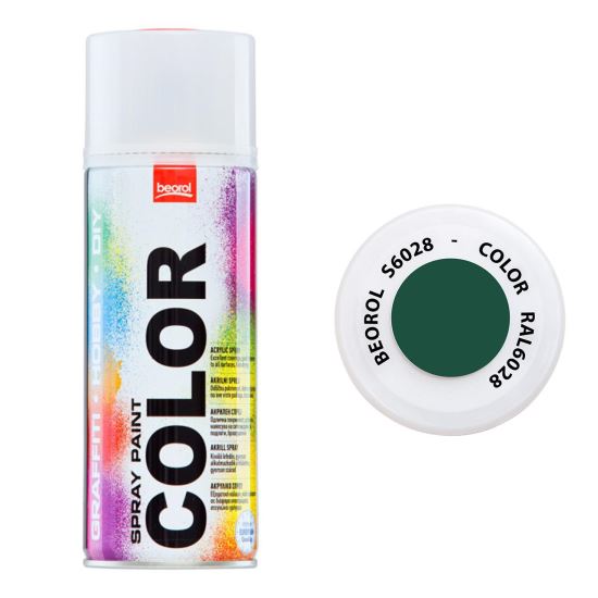 Akril spray festék, fenyő zöld RAL6028, 400 ml, Beorol