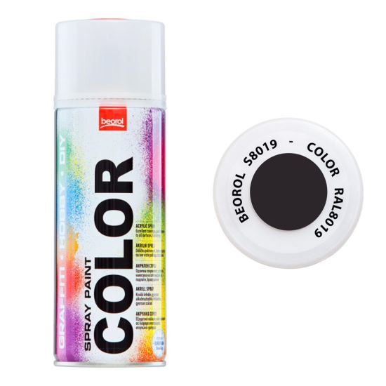 Akril spray festék, szürke-szürke barna RAL8019, 400 ml, Beorol