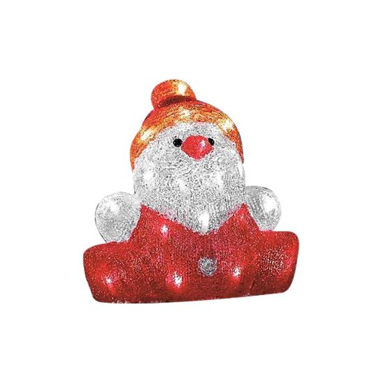 Karácsonyi dekoráció, hóember, LED, stopper, 3xAA, IP44, 24x21x24 cm