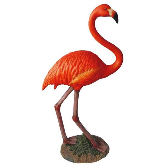 Kerti dekoráció, polyresin, flamingo, 57x26x107 cm