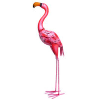 Kerti dekoráció, Fémes, Flamingó, 14 x 24 x 65 cm