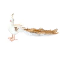 Karácsonyi dekoráció, Páva, arany, 34x12x15 cm