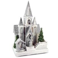 STREND PRO Karácsonyi dekoráció, Templom betlehemmel, 6 LED, 3xAA, 17 x 13 x 26 cm