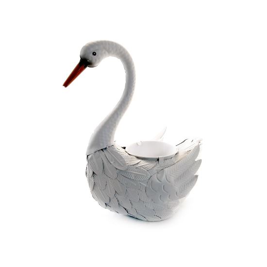 Kerti dekoráció, fém, liba, 35x18x43 cm