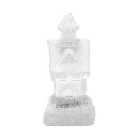 Karácsonyi dekoráció, PE, csillámos ház, LED, 2xAA, 9,5x9,5x25,5 cm