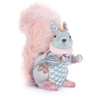 Téli dekoráció, mókus, tarka, 22x13x24 cm