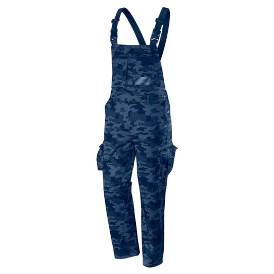 Melltartó nadrág vállpánttal, overall, Camo Navy modell, XL / 54 méret, NEO