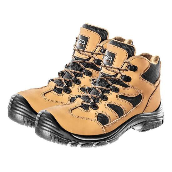 Munkacsizma, S3, SRC, kompozit védelem, nubuk bőr, talp/talpbetét, 45-ös méret, NEO