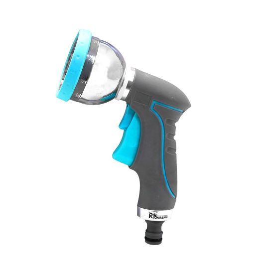Kerti szórópisztoly, zuhany típusú, 10 utas, fémes, Richmann