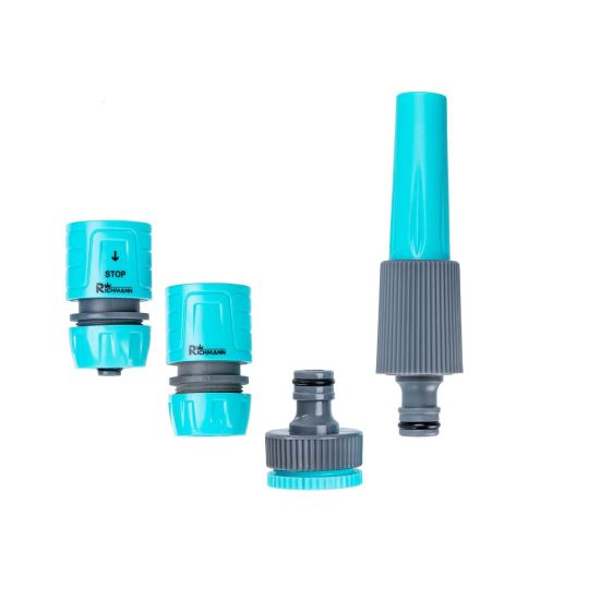 Permetezőkészlet, tömlőfúvóka tartozékokkal, 4 db, 1/2", Richmann