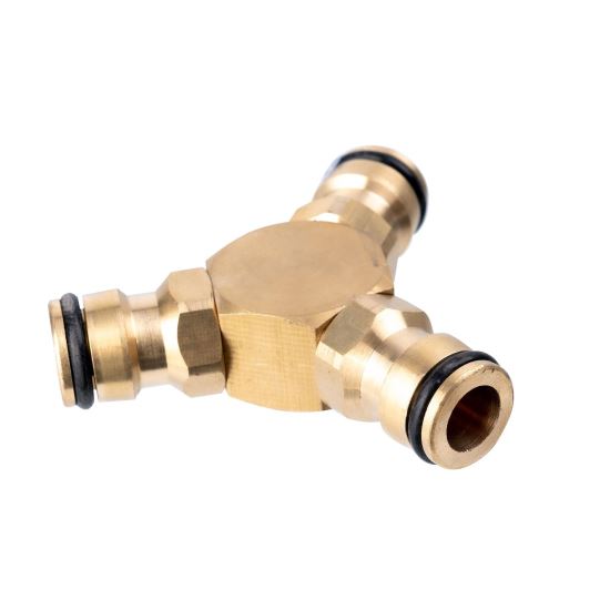 Adapter, gyorscsatlakozó, 3-utas, sárgaréz, 1/2", Richmann