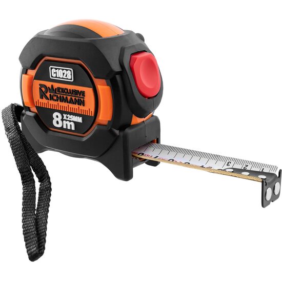 Stoppos mágneses centi, 8 mx 25 mm, dupla felirattal, Richmann Exclusive