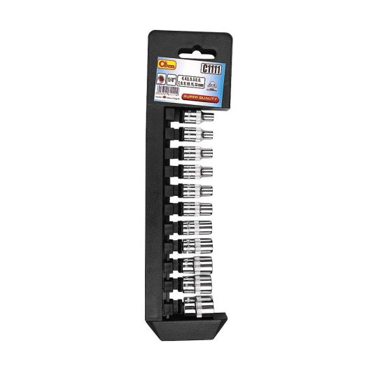 Csőfejkészlet, 11 db, 1/4", 4-13 mm, Richmann