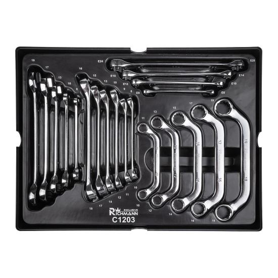 Vegyes kulcskészlet, fiókos TYPE B (385x290 mm) mobil szekrényhez, 20 db, RICHMANN EXCLUSIVE