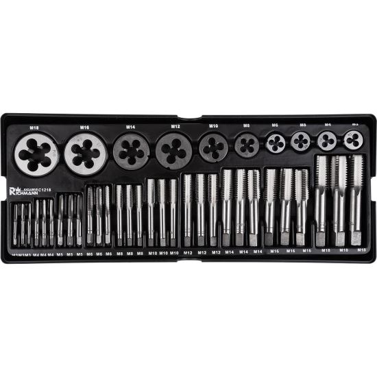 Matricakészlet csapokkal, fiók A TÍPUS (385x150 mm) mobil szekrényhez, M3-M18, 40 elem, RICHMANN EXCLUSIVE
