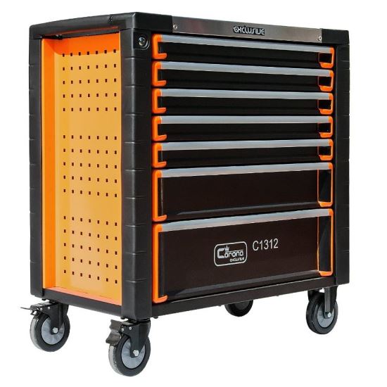 Mobil szerszámos szekrény, 7 fiók, 900x927x465 mm, 18 szerszámkészletet tartalmaz, 268 elemet, RICHMANN EXCLUSIVE