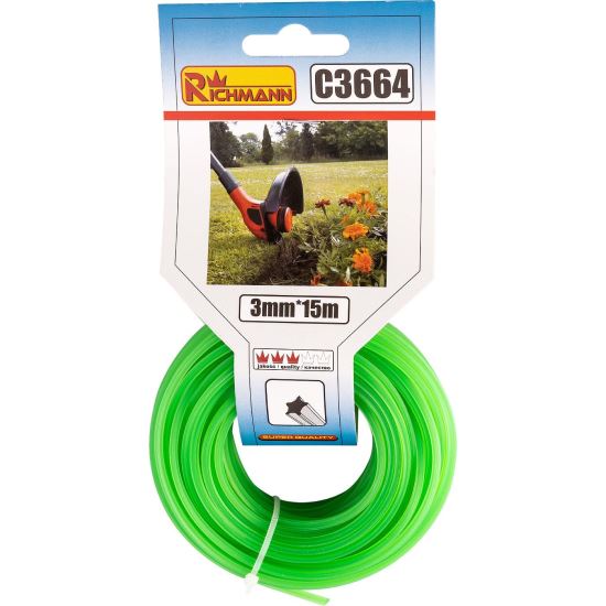 Kasza póthuzal, trimmer, csillag típusú, 3 mm x 15 m, Richmann