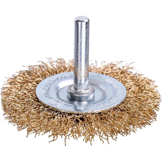 Sárgaréz drótkefe, kör alakú, rúddal, 63 mm, Richmann