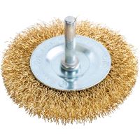 Sárgaréz drótkefe, kör alakú, rúddal, 75 mm, Richmann