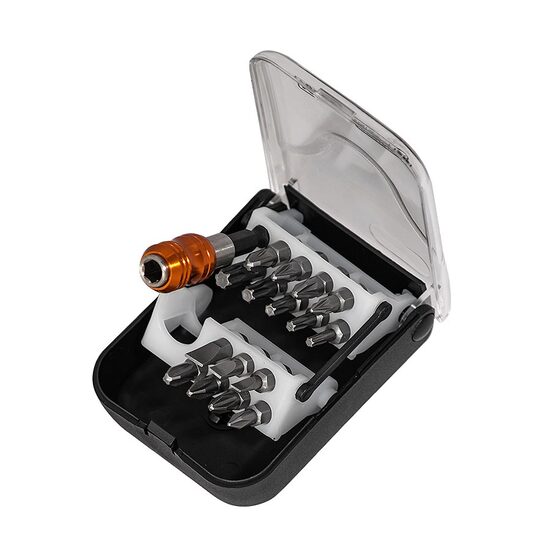 Tippkészlet, bitek, mágneses adapter, 17 db, 25 mm, Richmann Exclusive