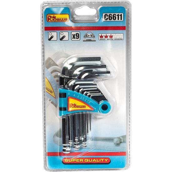 Golyós imbuszkulcsok, 9 db, Richmann