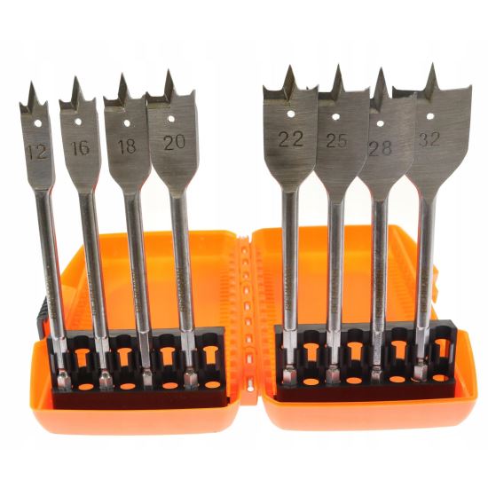 8 db lapos fúró készlet fához, 12-32 mm, Richmann Exclusive